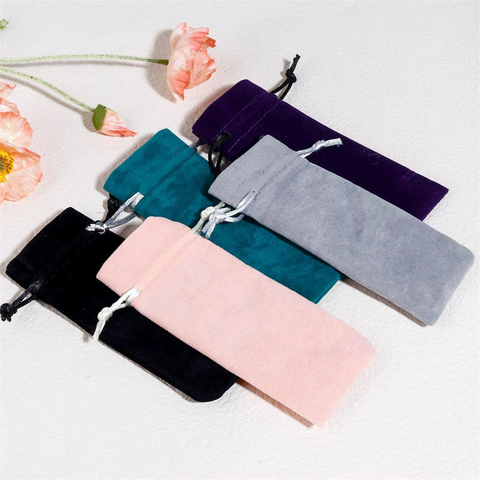 Luxury Soft Rectangular Velvet Drawstring Pouch for Jewelry Customized Recyclable Dust Gift Cosmetic Packaging Bag