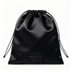 Custom Luxury Black Silk Satin Dust Bag Jewelry Packaging Pouch Gift Storage Bags Drawstring Pouch With Embroidery