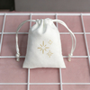 Custom Logo Recyclable Velvet Suede Jewelry Gift Bag High Quality Flannel Pouch Jewelry Soft Drawstring Gold Stamping