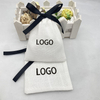 Custom Logo Cotton Drawstring Mesh Bags Garment Cosmetic Makeup Shopping Canvas Bags for Women Cotton Textile Packaging