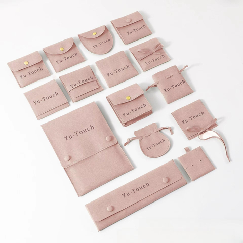 OEM Microfiber Jewelry Gift Pouch Luxury Custom Emboss Small Jewelry Envelope Microfiber Bag for Earring Necklace Bracelet