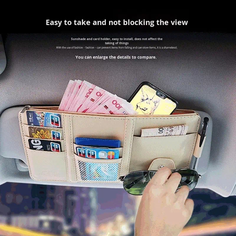 Multifunctional Creative Simple Car Card Holder Document Clip In-Car Glasses Frame Box Multifunctional Car Sun Visor Rectangle