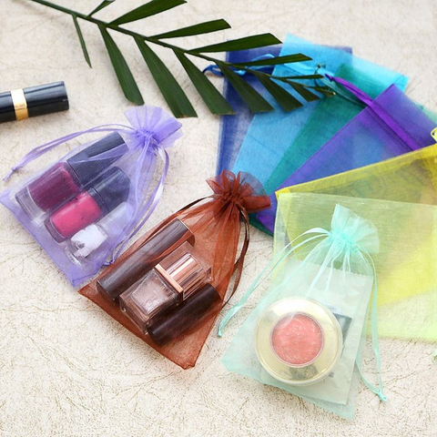 Cheap Plain Organza Bags in Stock Gift Bag for Wholesale Drawstring Recyclable Accept Customized Logo Jewelry Pouch with logo