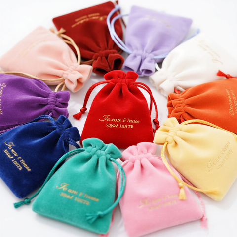 Luxury Custom Velvet Drawstring Storage Dust Bag Small Jewelry Drawstring Pouch Velvet Gift Packing Pouch