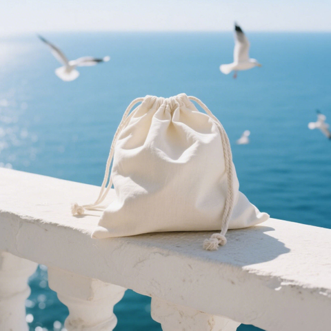 Custom Printing White Jewelry Drawstring Cotton Linen Pouch Bag Cotton Gift Pouch Jewelry Cotton Bags Pouch With Logo