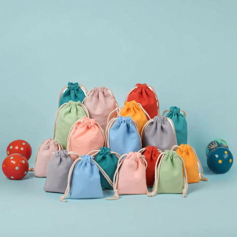 Custom Cotton Fabric Packing Pouch Small Drawstring Cotton Bag Muslin Organic Tea Bags for Shopping Cotton Dust Bags