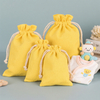 Custom 4oz Yellow Cotton Baby Bag for Gift Sets Mini Cotton Pouch for Keepsakes and Delicate Baby Clothing Storage