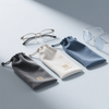 Luxury Custom Sunglasses Drawstring Bag Gray Glasses Eyewear Package Pouches Cloth Sunglasses Drawstring Pouch Set