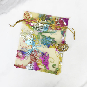 Custom Printed High Quality Organza Bags 24 Colors Leaf Snowflake Flower Drawstring Wedding Gift Pouches Jewelry Gift Packaging