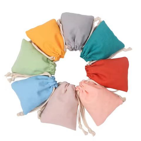 Gift Bag Custom Logo Canvas Cotton Drawstring Bag Organic Cotton Canvas Dust Pouch Watch Jewelry Dust-proof Cotton Bag
