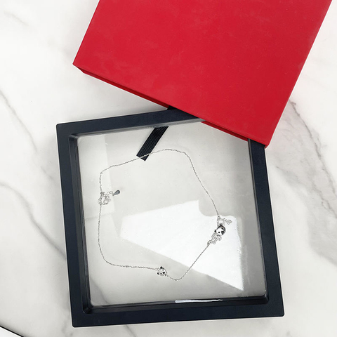 Custom High Quality Transparent Pe Film Plastic 3d Floating Frame Display Holder Jewelry Case Box Packaging