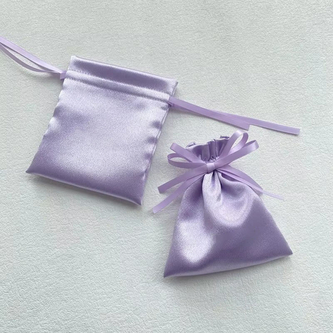 Reusable Custom Logo Satin Drawstring Pouch Dust-proof Bag Made Wedding Decoration Candy Chocolate Jewelry Packaging Bag