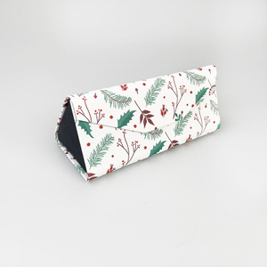 Custom Print Logo PU Leather Color Sunglasses Case Triangular Folding Glasses Case Handmade Foldable Sunglasses Case