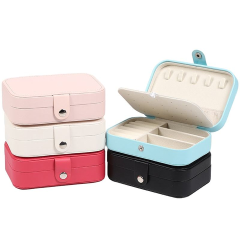 2022 Personalized Organizer Packaging Boxes Ring Earring Pendant Bracelet Zipper Closure Leather Jewelry Storage Box
