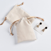 Luxury Beige Soft Suede Jewelry Pouch Custom Print Drawstring Suede Bags Dust-proof Gift Ring Earring Cosmetic Packaging Bag