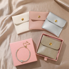 Custom Logo PU Leather Jewelry Pouch Earrings Ring Necklace Envelope Jewelry Packaging Button Bag Jewelry Gift Packaging Bag