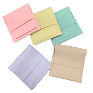 Luxury Soft Microfiber Bag with Band Custom Deboss Printed Jewelry Pouch for Women's Earrings Logo Included