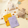 Biodegradable Jute Bag Custom Print Linen Bags Cotton Linen Jewelry Gift Sack Soap Packaging Drawstring Jute Pouch