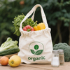 Roll Top Organic Cotton Produce Bags for Shopping Reusable Mesh Bag for Vegetables Fruits and Salt Eco Friendly Bio Bag