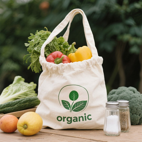 Roll Top Organic Cotton Produce Bags for Shopping Reusable Mesh Bag for Vegetables Fruits and Salt Eco Friendly Bio Bag
