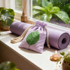 Reusable Cotton Muslin Bag for Yoga Fitness Campaign and Studio Travel with Mindful Greenery Design Cotton Bag