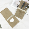 Vintage Wedding Decor Natural Burlap Jute Hessian Silverware Napkin Holders Cutlery Pouch with Custom Logo Embossed Bow Placemat