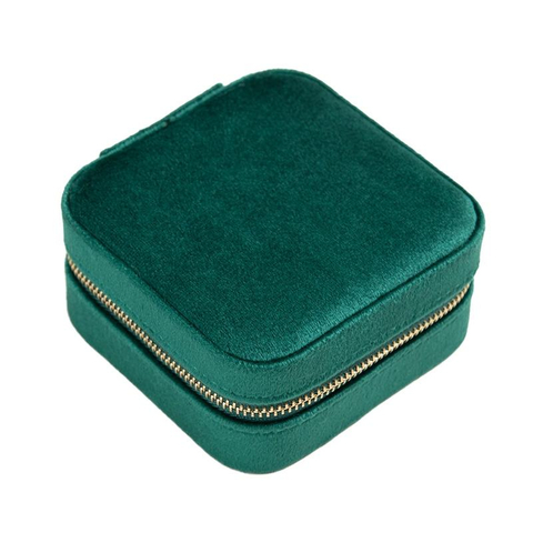 2022 Hot Custom Logo Velvet Small Square Gift Case Travel Jewellery Organizer Necklace Ring Earring Jewelry Storage Box