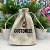 Eco-Friendly Custom Printing Logo Linen Jute Drawstring Travel Pouch Reusable Biodegradable Hemp Burlap Bags for Jewelry Makeup