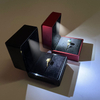 Led Black Lacquer logo Silk Screen Luxury Jewellery Boxwith Lights Led Jewellery Package Custom Ring Boxes Jewelry Box