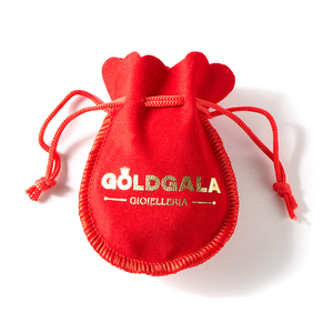 Small Size Portable Hot Stamping Velvet Pouch Custom Logo Drawstring Jewellery Packaging Bag Bracelet Gift Velvet Bag Yu-touch