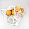 Custom Eco-Friendly Organic Cotton Mesh Bag for Shopping Reusable Fruit Grocery Net with Custom Logo for Organic Produce