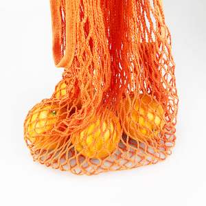 Custom Eco-Friendly Organic Cotton Mesh Bag for Shopping Reusable Fruit Grocery Net with Custom Logo for Organic Produce