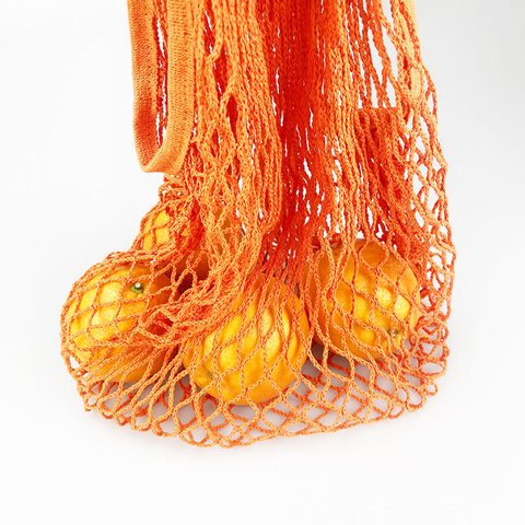 Custom Eco-Friendly Organic Cotton Mesh Bag for Shopping Reusable Fruit Grocery Net with Custom Logo for Organic Produce