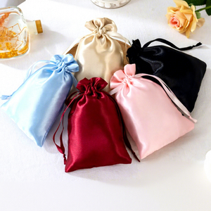 Custom Luxury Silk Satin Jewelry Dust Bag Gift Packing Storage Satin Drawstring Pouch for Jewelry Gift