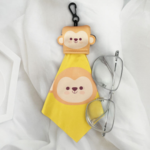 Personalized Mini Optical Eyeglass Glasses Microfiber Lens Cleaning Keychain Cloth With Logo Sunglass Cloth