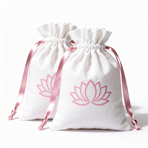Luxury Cotton Drawstring Dust Bag Custom logo Printed Cotton Cloth Bag Jewelry Gift Drawstring Packaging Bag