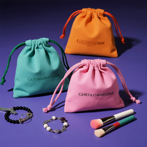Custom Printed Organic Cotton Muslin Fabric Jewelry Gift Packaging Bags with Logo Personalized Cotton Bags