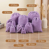 Recyclable Natural Cotton Velvet Pouch Bags for Jewelry Wedding & Party Favors Candy Gifts Custom Velvet Drawstring Bag