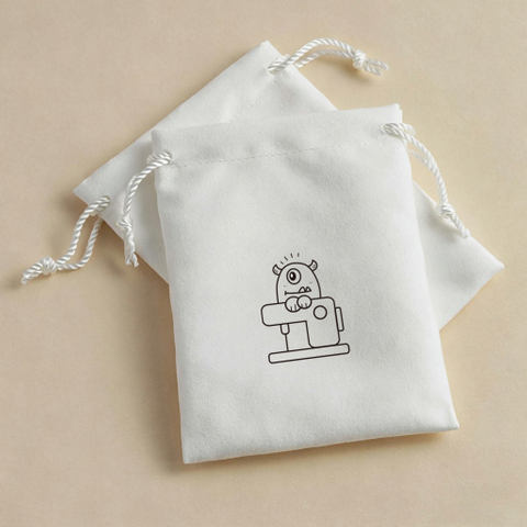 Hot Selling Custom Logo Printed Drawstring Bags, Cosmetic Packaging Velvet Velour Jewelry Pouches
