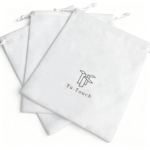 Recyclable Custom Screen Printed Logo Velvet Jewelry Gift Bag High Quality Soft Fabric Jewelry Drawstring Pouch