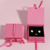 Custom Logo Book Shape Paper Gift Packaging Box Cardboard Material with Ribbon Ring for Earring Jewelry Assorted Color