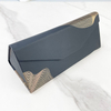 Custom Logo Reusable PU Leather Folding Sunglasses Case Classical Style Triangle Glasses Packaging Box