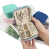 Wholesale Women Girls Earring Box Organizer Portable Jewelry Storage Box PU Leather Small Travel Microfiber Jewelry Box