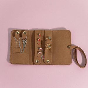 Travel Luxury Colorful Microfiber Jewelry Case Roll Bag Organizer for Necklace Bracelet Earrings Ring with Custom Logo