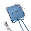 Custom Logo Stylish Envelope Microfiber Packaging Jewelry Necklace Pouch Bag Envelope Suede Microfiber Jewelry Pouch
