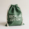 Eco Friendly Recycled Cotton Bag Reusable Shopping Cosmetic with Drawstring Cord Cotton Bag for Custom Printing