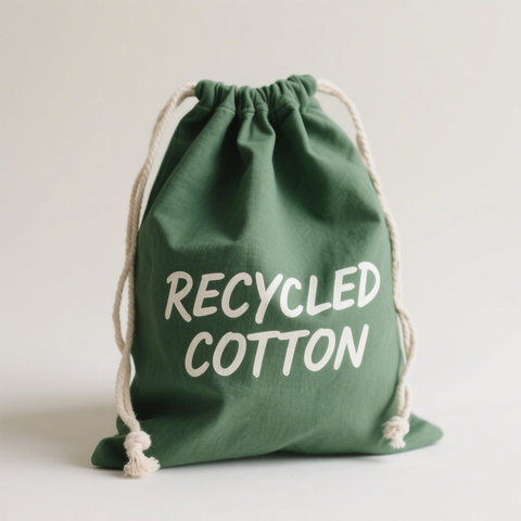 Eco Friendly Recycled Cotton Bag Reusable Shopping Cosmetic with Drawstring Cord Cotton Bag for Custom Printing