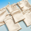 Luxury Gold Soft Small Perfume Silk Gift Fabric Pouch Packaging Custom Printed Logo Satin Dust Jewelry Drawstring Bag