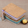 Custom Eco-Friendly Hessian Burlap Drawstring Pouch Candy Gift Bag for Weddings and Parties for Jewelry Packaging