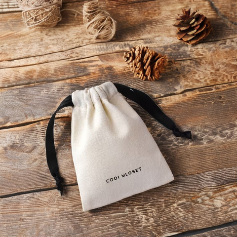 High Quality Cotton Linen Drawstring Jewelry Bag Recyclable Mini Customized Packaging Cotton Pouch With Logo